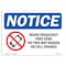 Signmission OSHA Notice, 5" Height, Radio Frequency Free Zone No Sign With Symbol, 7" X 5", Landscape OS-NS-D-57-L-17964 - alternate 1
